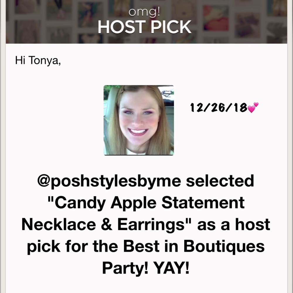 🚫SOLD🚫 🌸HP🌸 Candy Apple Statement Necklace & Earrings - Picture 7 of 7